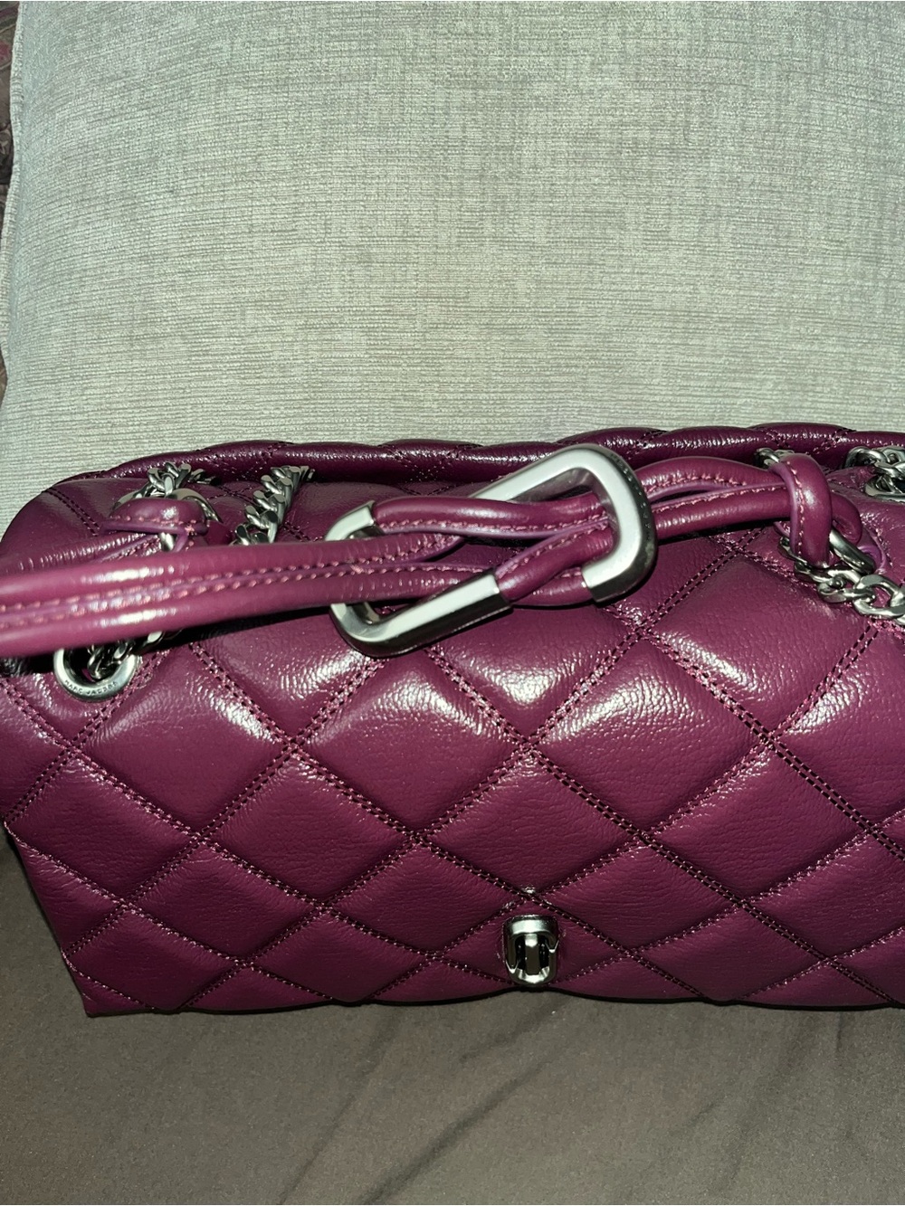 Marc Jacobs Quilted Leather Shoulder Bag in Deep Berry - Picture 2 of 5